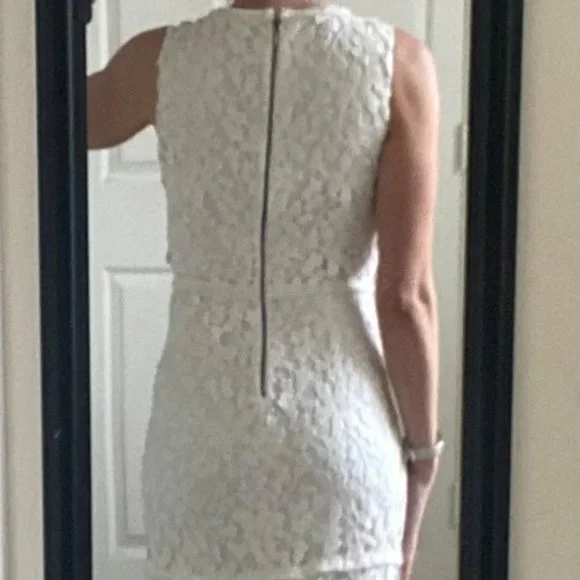 Elie Tahari white royal blue lace crochet floral sleeveless casual maxi dress - Picture 4 of 9